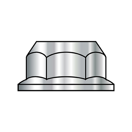 ZORO SELECT Flange Nut, M12-1.75, Steel, Class 10, Zinc Plated, 18 mm Hex Wd, 500 PK M12D6923-10