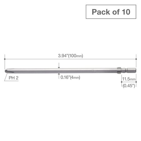 Vessel Precision Bit Wing-Shank 4mm, +2x1, PK10 D73P2100