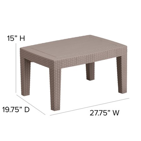 Flash Furniture Seneca Light Gray Faux Rattan Coffee Table DAD-SF2-T-GG