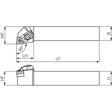 Kyocera Turning Toolholder, DCLNR 164D DCLNR164D