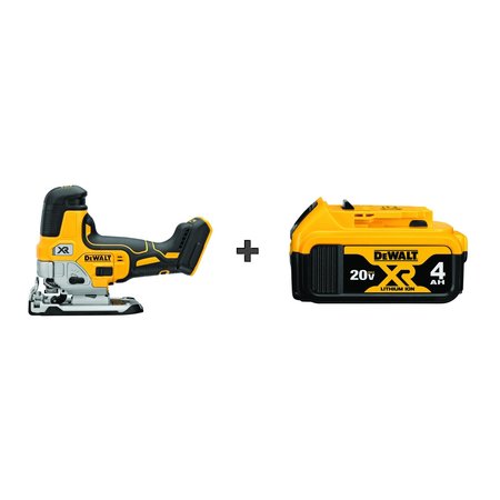 DEWALT Cordless Jig Saw, 20VDC, Battery DCS335B/DCB204