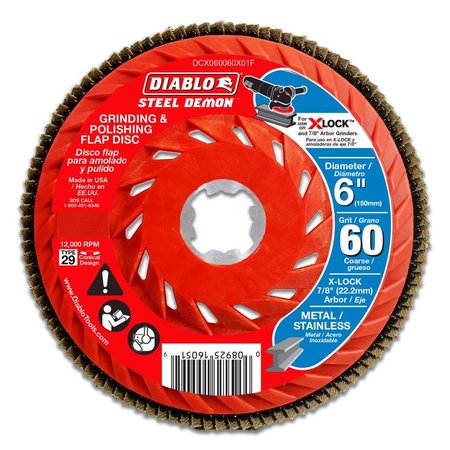 DIABLO Flap Disc, 60-Grit for X-Lock and All G DCX060060X01F