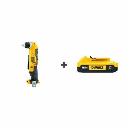 Dewalt Cordless Right Angle Drill Kit, 20.0V DCD740B/DCB203