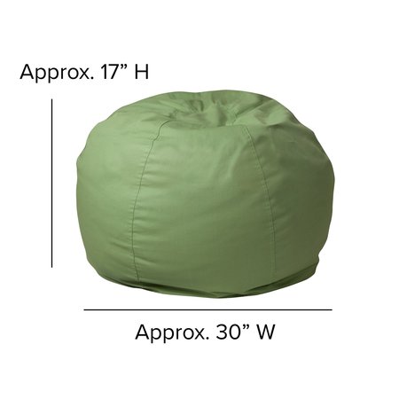 Flash Furniture Bean Bag Chair, 30"L18"H DG-BEAN-SMALL-SOLID-GRN-GG