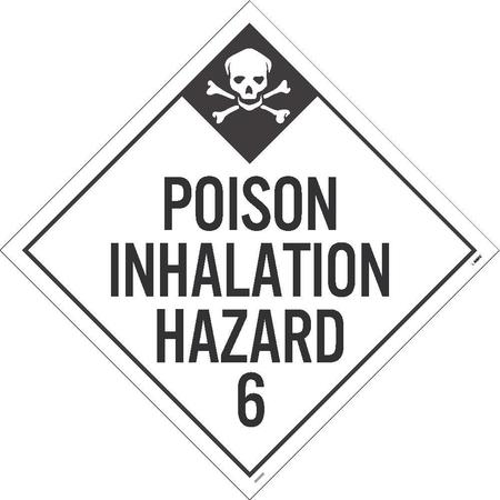 NMC Poison Inhalation Hazard 6 Dot Placard Sign, Material: Adhesive Backed Vinyl DL125P