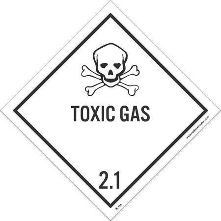 NMC Toxic Gas 2.1 Dot Placard Label, Material: Pressure Sensitive Paper DL126AL