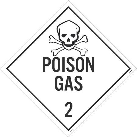 NMC Poison Gas 2 Dot Placard Sign, Material: Adhesive Backed Vinyl DL132P