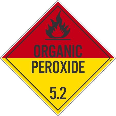 NMC Organic Peroxide 5.2 Dot Placard Sign, Material: Pressure-Sensitive Vinyl DL18P
