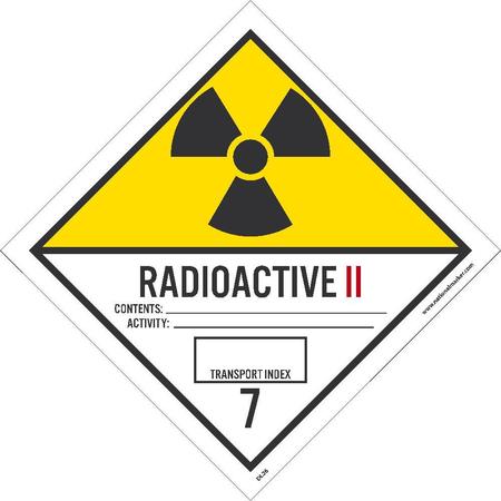 NMC Radioactive Ii Label, Material: Pressure Sensitive Paper DL26AL
