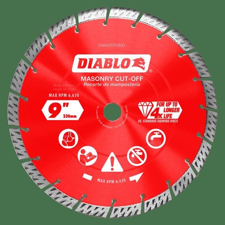 DIABLO Diamond Segmented Turbo Rim Masonry Cut- DMADST0900