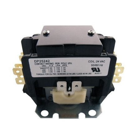 SUPCO Contactor, 25A, 24V, 2 Pole DP25242