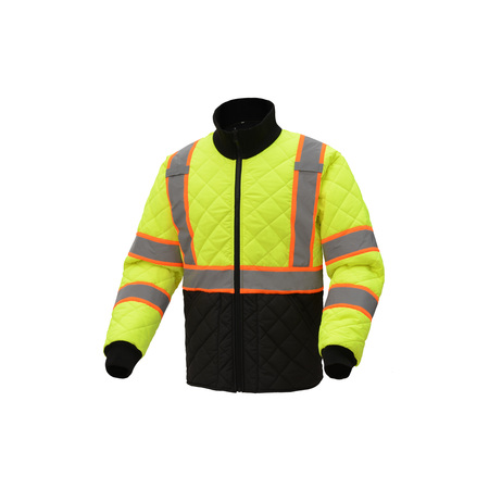 Gss Safety Class 3 Two Tone Quilted Jacket, Lime, L 8007-LG