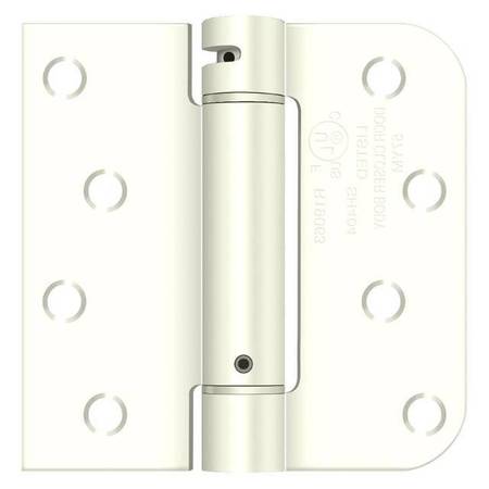 DELTANA Right Hand 4" X 4" Square By 5/8" Round Spring Hinge Prime Coat DSH4SR5USPW-RH