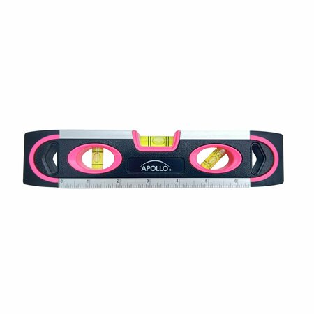 APOLLO TOOLS Torpedo-Shaped Level, 9 in, Pink DT5019P