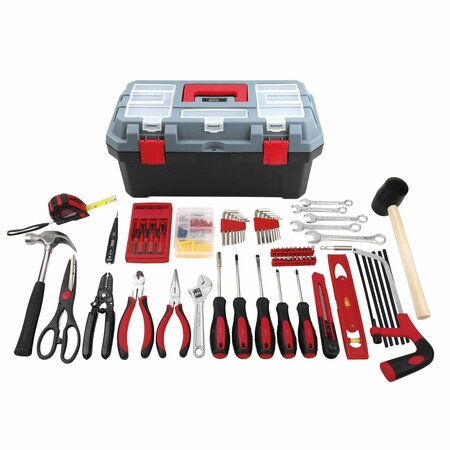 APOLLO TOOLS Household Tool Kit, 170 Pieces, Red DT7103
