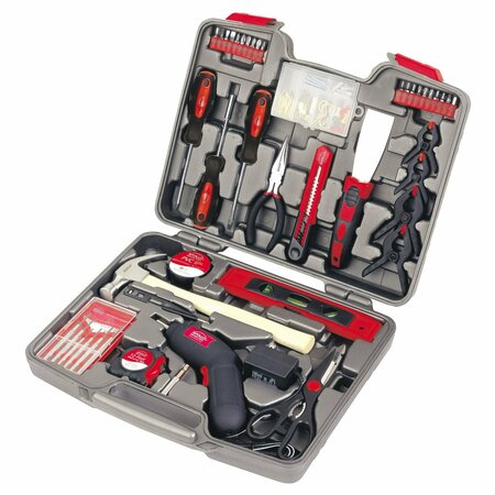 APOLLO TOOLS 144 Piece Household Tool Kit with 4.8V Cordless Screwdriver DT8422