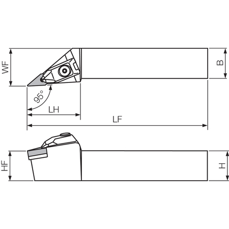 Kyocera Turning Toolholder, DVJNR 123B DVJNR123B