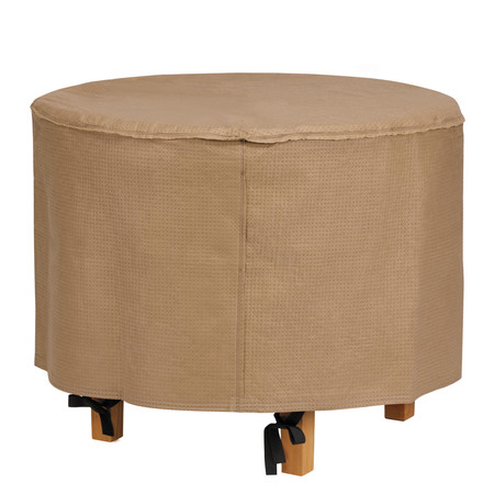 DUCK COVERS Essential Latte Patio Round Ottoman Cover, Essentia, 31"x31" EOT3118