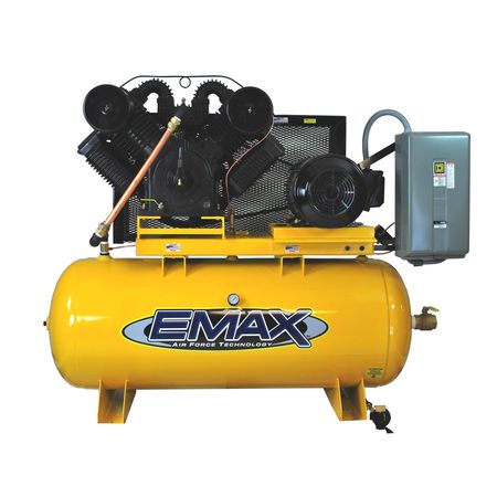 EMAX EP 25HP Horizontal 120 Gallon Air Compressor, 3 Phase EP25H120V3