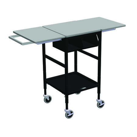 IRSG Sm Mobile Table w/Drop Lves, 2 Comp Org. Bin, Hang Bar & Btm Shelf ERGO-27-K6