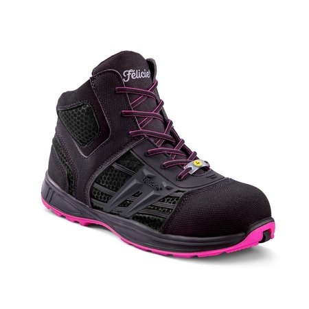 GASTON MILLE Hot Eris Work Boots, Coolmax® Lining, Black/Pink, Women's Size 7 ERHN3-F7