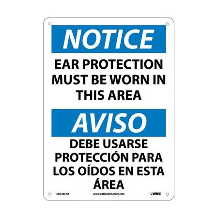 NMC Notice Ear Protection Must Be Worn Sign - Bilingual ESN385AB