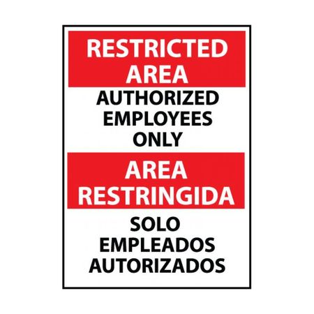 NMC Restricted Area Authorized Employees Only Sign - Bilingual, ESRA4AB ESRA4AB