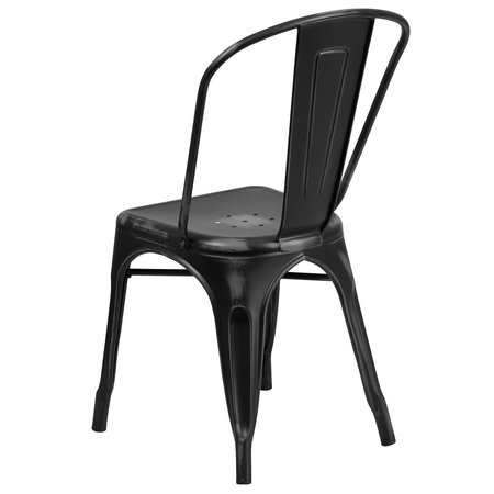 Flash Furniture Stackable Chair, 20"L33-1/2"H, ContemporarySeries ET-3534-BK-GG