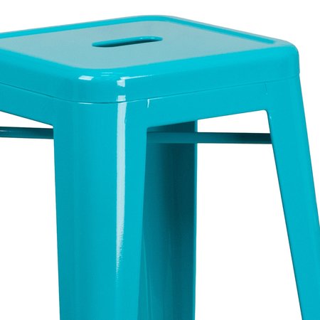 Flash Furniture 30" High Backless Crystal Teal-Blue Barstool ET-BT3503-30-CB-GG