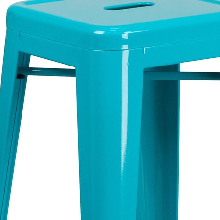 Flash Furniture 30" High Backless Crystal Teal-Blue Barstool ET-BT3503-30-CB-GG