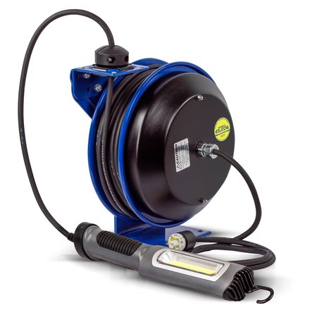 COXREELS Safety Power Cord Reel, w/LED, 50 ft. EZ-PC13-5016-M