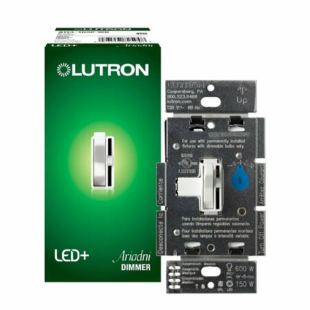 Lutron Lighting Dimmer, Toggle, White, 120V AYCL-153P-WH