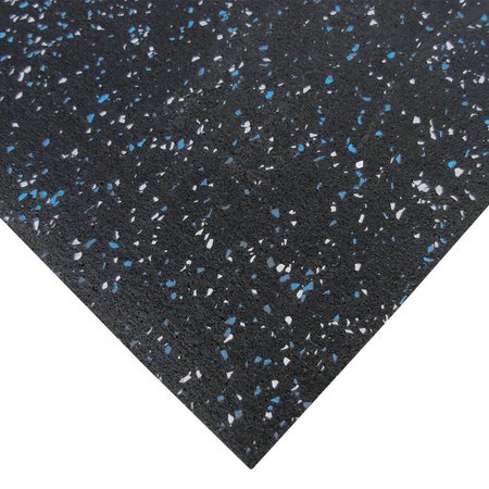 Rubber-Cal "Elephant Bark" Rubber Flooring - 3/8 in. x 4 ft. x 4 ft. - Blue Steel 03_102