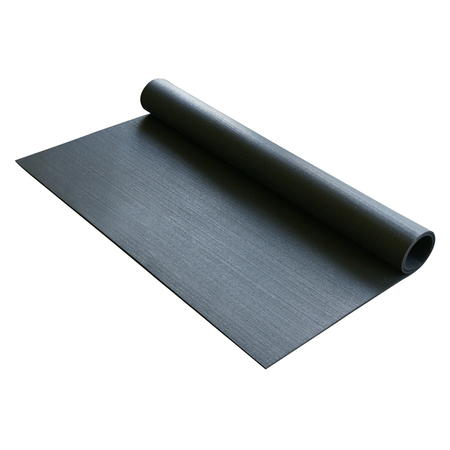 Rubber-Cal "Elliptical Mat" Heavy-Duty Rubber Mat - 3/16 in. x 4 ft. x 6.5 ft. - Black 03-101-WABC