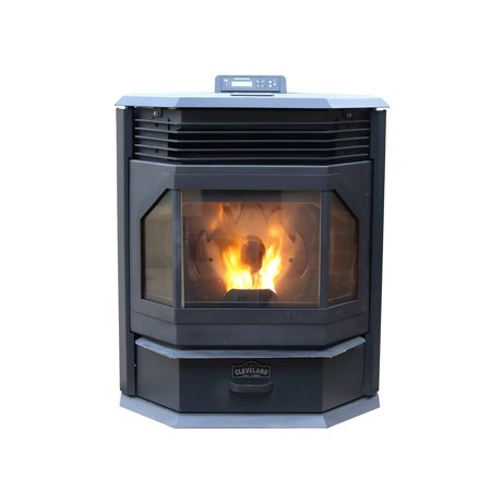 Cleveland Iron Works Bay Front Pellet Stove 2500 sq. ft, Large PSBF66W-CIW