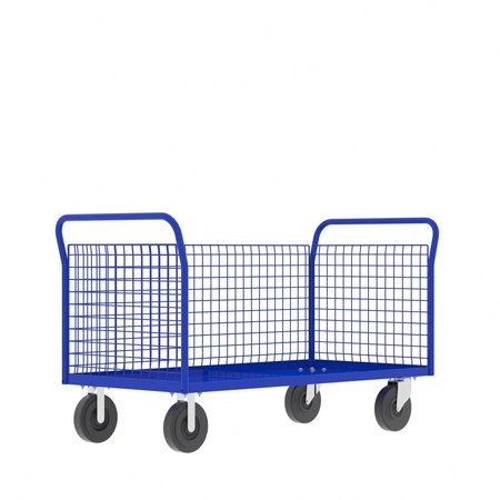 VALLEY CRAFT Cage Cart, 3-Sided 60"Wx30"D, 3-Sided Low F80118VCBL