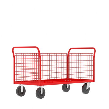 VALLEY CRAFT Cage Cart, 3-Sided 60"Wx30"D, 3-Sided Low F80118VCRD