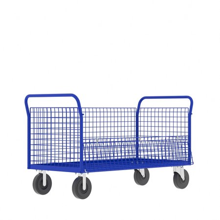 VALLEY CRAFT Cage Cart, 4-Sided 60"Wx30"D, 4-Sided Low F80119VCBL