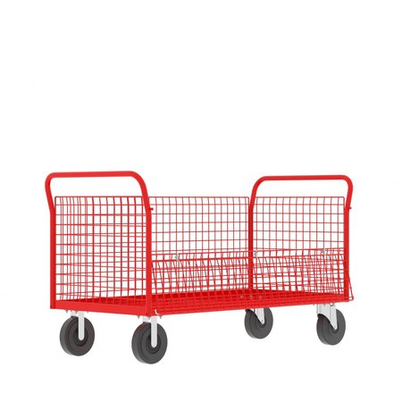 VALLEY CRAFT Cage Cart, 4-Sided 60"Wx30"D, 4-Sided Low F80119VCRD
