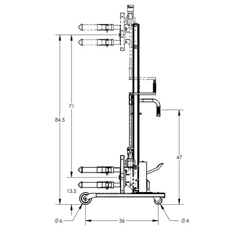 Valley Craft Roto-Lift 90" Straddle Manual Power F88564B8