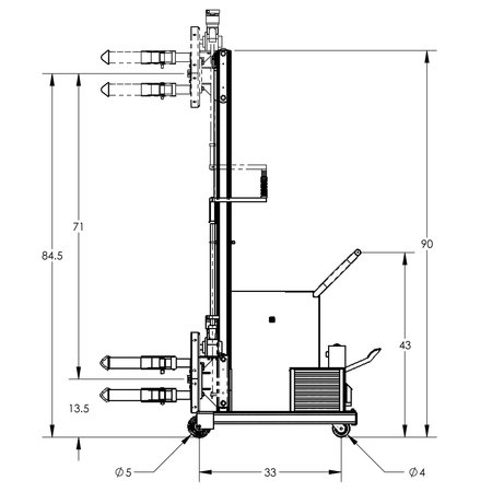Valley Craft Roto-Lift C/W Manual Power, 90 F88581B7