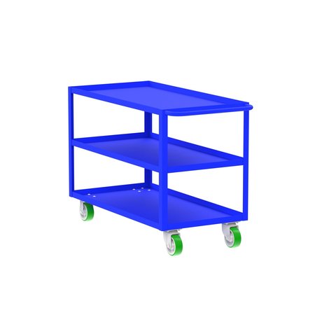 VALLEY CRAFT Utility Cart, Blue, Three Shelf, 24x48 F89221BUPY