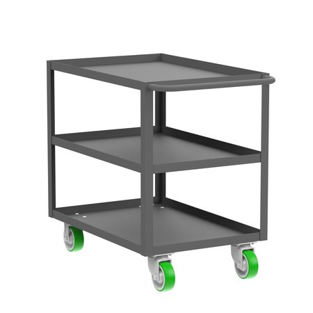 VALLEY CRAFT Utility Cart, Three Shelf, 24x36", Gray F89222GYPY