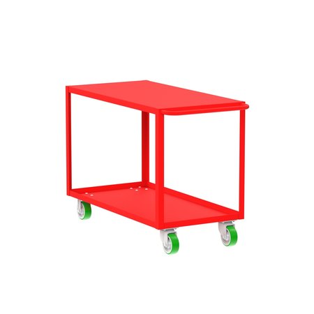 VALLEY CRAFT Utility Cart, Two Shelf, 24x48", Flush-Top F89223RDPY