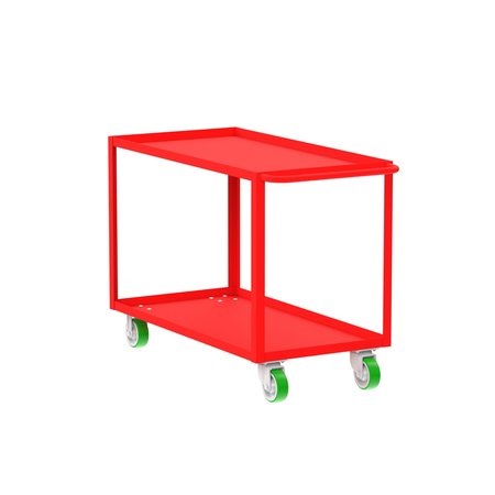 VALLEY CRAFT Utility Cart, Two Shelf, 24x48", Red, w/Po F89225RDPY