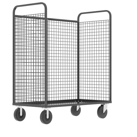 VALLEY CRAFT Cage Cart, 57"Wx30"D, 3-Sided High Profil F89256VCGY