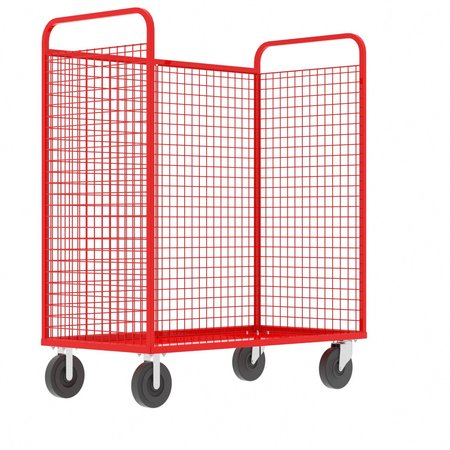 VALLEY CRAFT Cage Cart, 57"Wx30"D, 3-Sided High Profil F89256VCRD