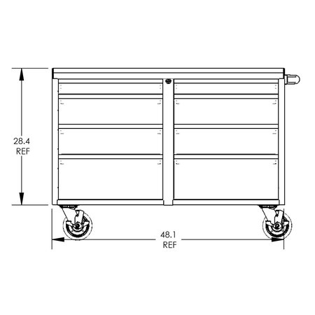 Valley Craft Garage Work Bench Cabinet, 48", 2 Sets Of F89618RB