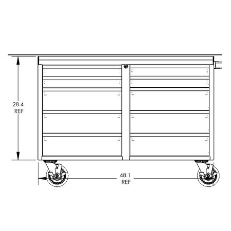 Valley Craft Garage Work Bench Cabinet, 48", 2 Sets Of F89621BS