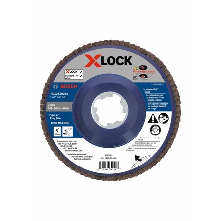BOSCH Flap Discs 5", 40 Grit FDX2750040